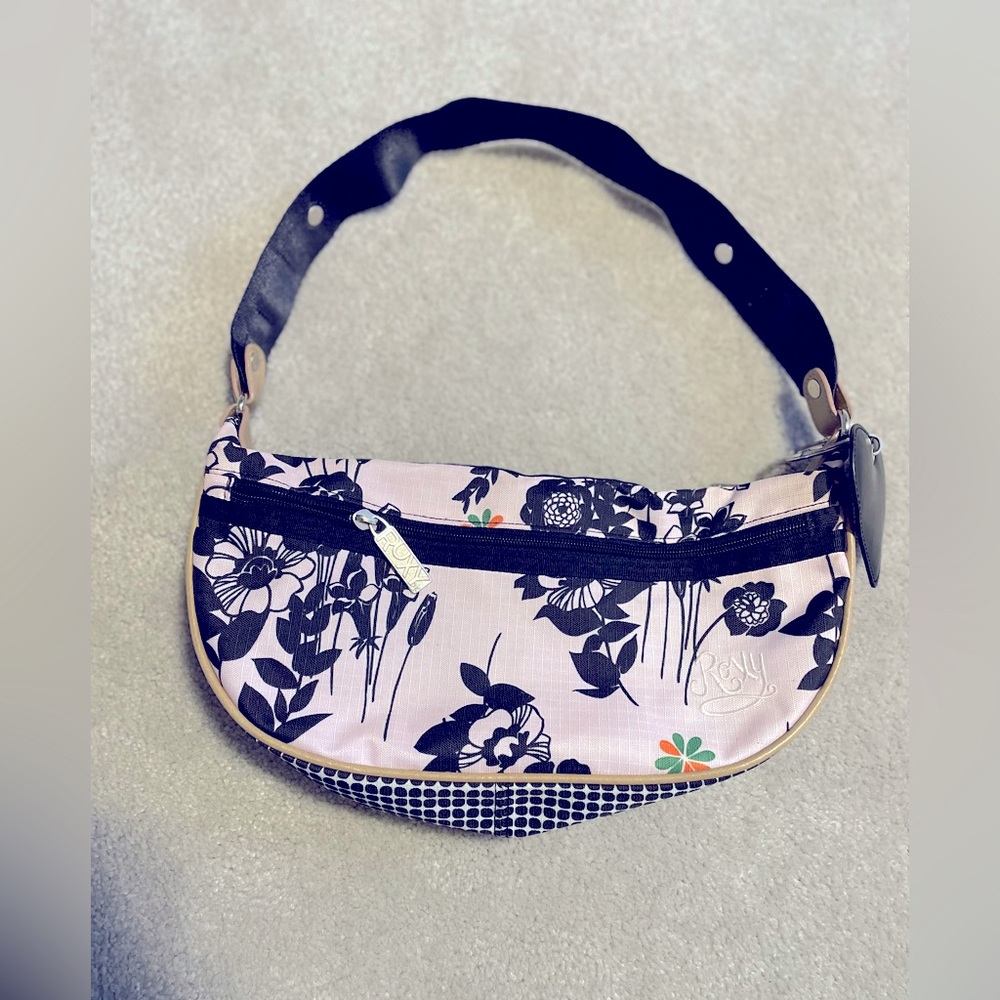 Pink and black Roxy shoulder bag